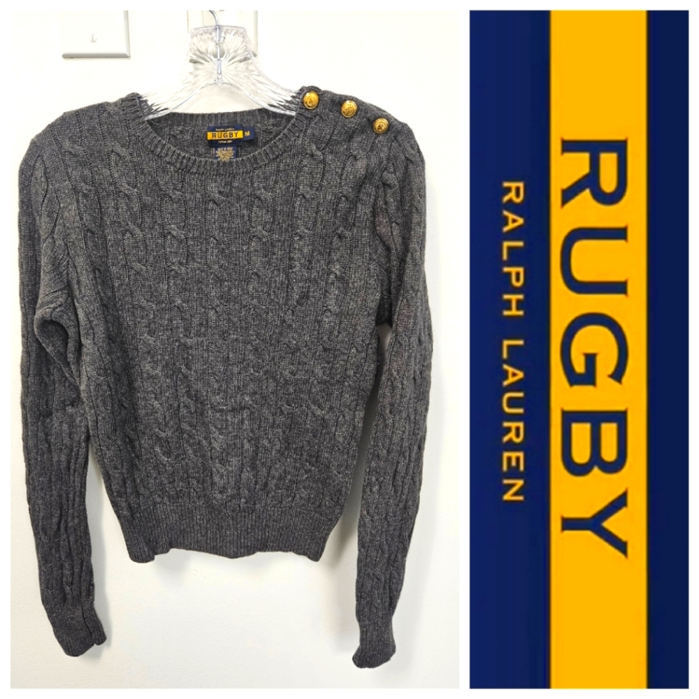 RUGBY 🏉 🏈 RL Gray Knit Top